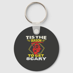 Tis Season Get Scary Grim Reaper Halloween Keychain