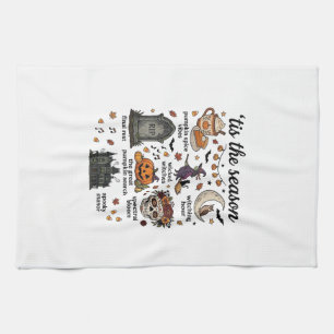 Tis Season Halloween Witch Pumpkin Skull_1 Kitchen Towel
