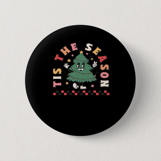 Tis Season Retro Halloween Spooky Season Fall 2 Inch Round Button (Front)
