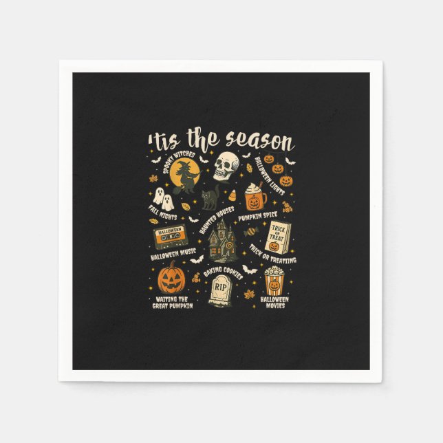 Tis Season Santa Hat Retro Vintage  Napkin (Front)