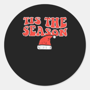 Tis Season Skeleton Pumpkin Halloween Classic Round Sticker