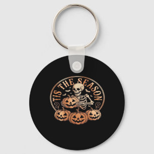 Tis Season Snowmobile Red Plaid Keychain