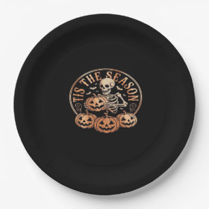 Tis Season Snowmobile Red Plaid Paper Plate