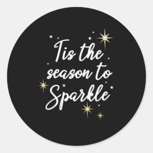Tis Season To Sparkle Christmas Classic Round Sticker