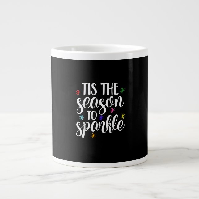 Tis Season To Sparkle Retro Classic Large Coffee Mug (Front)