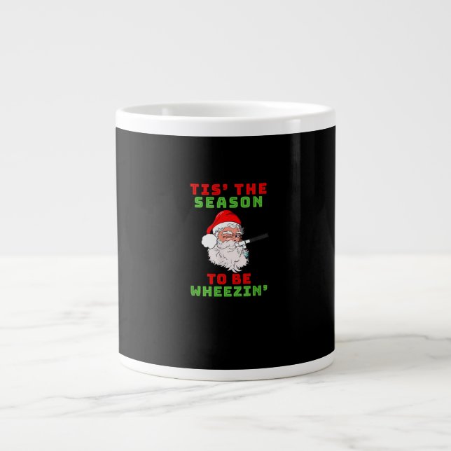 Tis Season To Wheezin Respiratory Christmas Design Large Coffee Mug (Front)