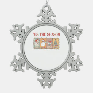 Tis Seasoning Crawfish Boil Seafood Party Lobster Snowflake Pewter Christmas Ornament