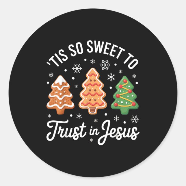 Tis So Sweet To Trust In Jesus - Festive Christian Classic Round Sticker (Front)