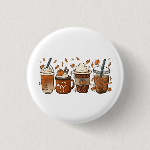 Tis the Latte Season Pumpkin Spice Coffee Autumn  1 Inch Round Button