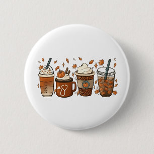 Tis the Latte Season Pumpkin Spice Coffee Autumn 2 Inch Round Button