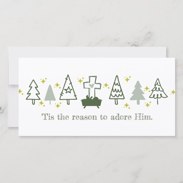 TIS THE REASON Christian Nativity Christmas Card (Front)