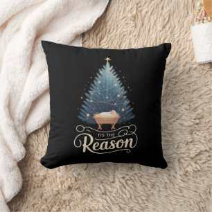 Tis The Reason Christian Religious Christmas Bible Throw Pillow
