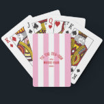 Tis The Sea Son Custom Beach Christmas Pink Stripe Playing Cards<br><div class="desc">The ’Tis The Sea-Son Custom Beach Christmas Pink Stripe Poker Cards make game night a festive part of your holiday celebrations. Featuring a cheerful pink stripe design with customizable beach name and year, these high-quality cards are perfect for poker, card games, or casual holiday gatherings. Durable and easy to shuffle,...</div>