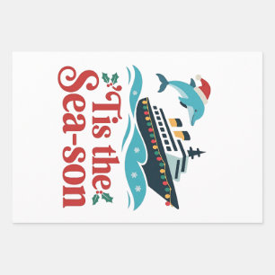 tis the sea-son Funny Cruising Family Matching  Wrapping Paper Sheet
