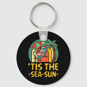 Tis The Sea-sun Christmas In July Santa Summer Hol Keychain