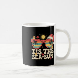 Tis The Sea Sun Groovy Christmas In July Summer Va Coffee Mug