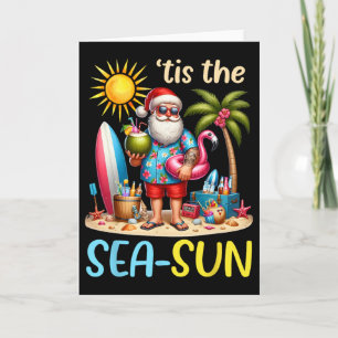 Tis The Sea Sun Hawaiian Santa Claus Christmas In Card