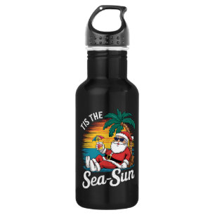 Tis The Sea Sun Santa Beach Christmas In Juy 532 Ml Water Bottle