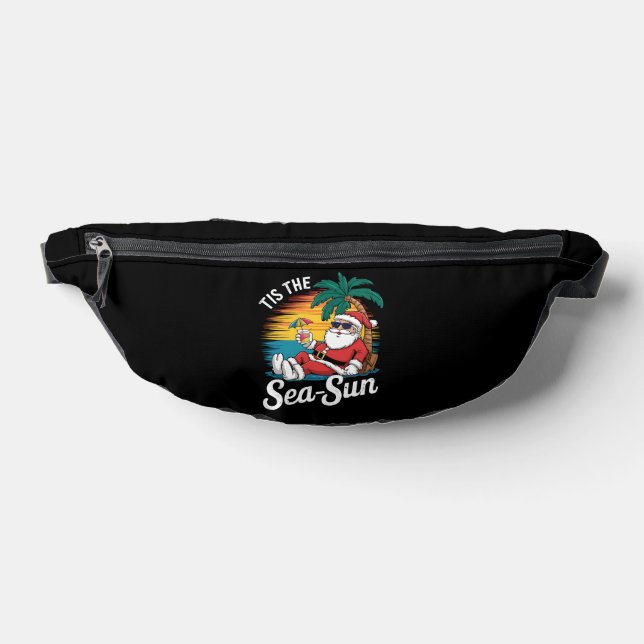 Tis The Sea Sun Santa Beach Christmas In Juy  Fanny Pack (Lay Down)
