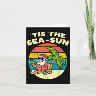 Tis The Sea Sun Santa Beach Summer Christmas in Card