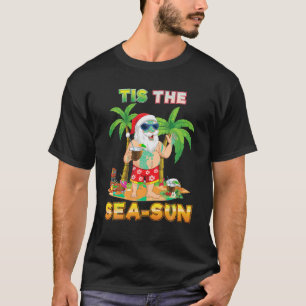 Tis The Sea Sun Santa Beach Summer Christmas In Ju T-Shirt