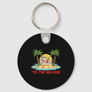 Tis The Sea-sun Santa Beach Vibes Christmas In Jul Keychain
