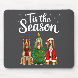Tis The Season Afghan Hound Christmas Santa Dog Lo Mouse Pad