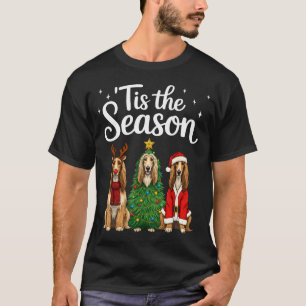 Tis The Season Afghan Hound Christmas Santa Dog Lo T-Shirt