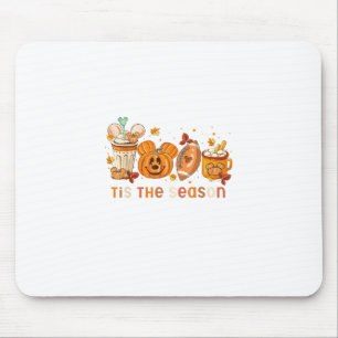 Tis The Season Autumn Halloween Pumpkin Fall Drink Mouse Pad