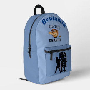 Tis' The Season - Baseball Player Silhouette  Printed Backpack