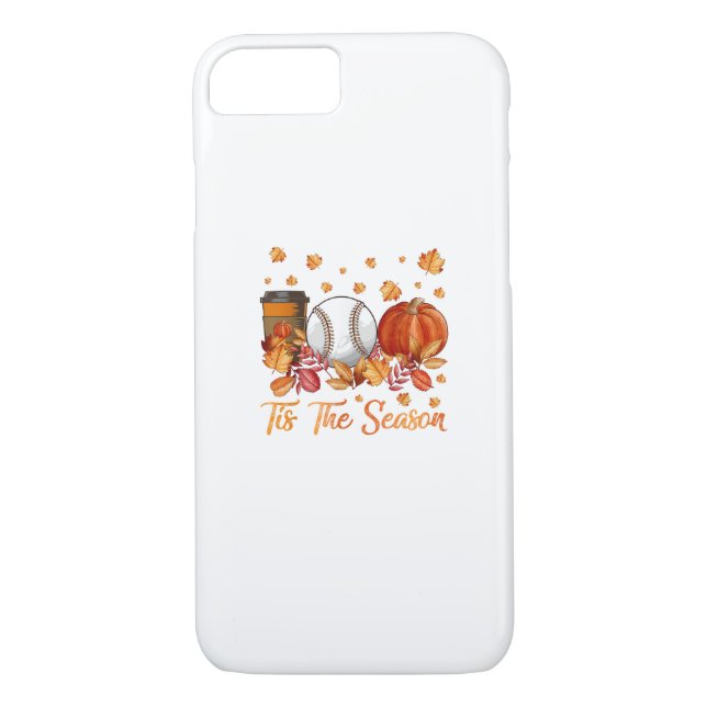 Tis The Season Baseball Pumpkin Autumn Fall Thanks Case-Mate iPhone Case (Back)