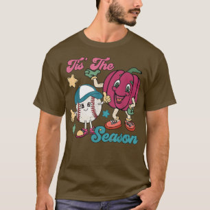 Tis The Season Baseball Pumpkin Fall Halloween Cos T-Shirt