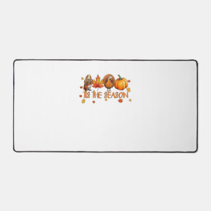 Tis The Season Basset Hound Dog Fall Thanksgiving Desk Mat
