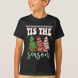 Tis The Season Cake Trees Christmas Xmas Holiday P T-Shirt