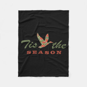 Tis The Season Camo Duck Christmas Xmas Holiday Me Fleece Blanket