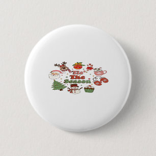 Tis The Season Christmas Acrylic Block 2 Inch Round Button