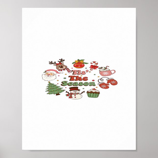 Tis The Season Christmas Acrylic Block Poster (Front)