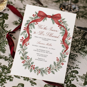 Tis the Season Christmas Bridal Shower Invitation