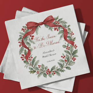 Tis the Season Christmas Bridal Shower Napkin