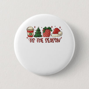 Tis The Season Christmas Coffee Funny Holiday Love 2 Inch Round Button
