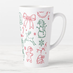 Tis the Season - Christmas Doodle Latte Mug