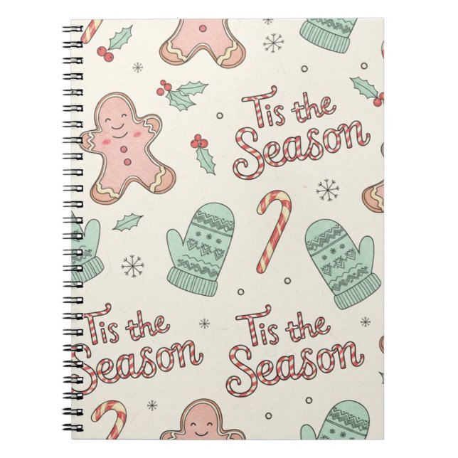 Tis the Season Christmas Doodle Notebook | Cute  (Front)
