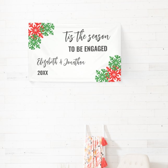 Tis The Season Christmas Engagement Party Banner (Insitu)