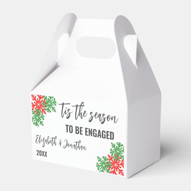 Tis The Season Christmas Engagement Party Favor Box (Front Side)