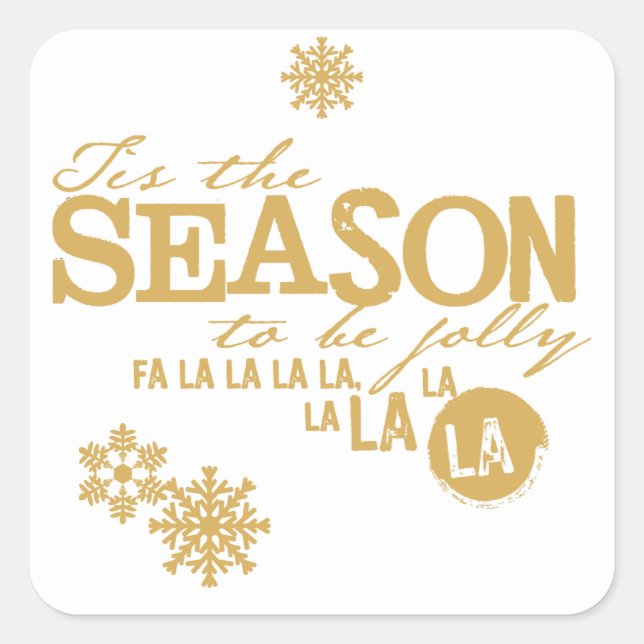 Tis the Season Christmas Holiday Sticker (Front)