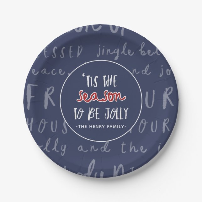 "TIS THE SEASON Christmas party Paper Plate (Front)