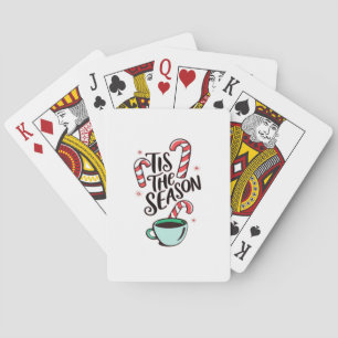 Tis The Season Christmas Peppermint Hot Chocolate Playing Cards