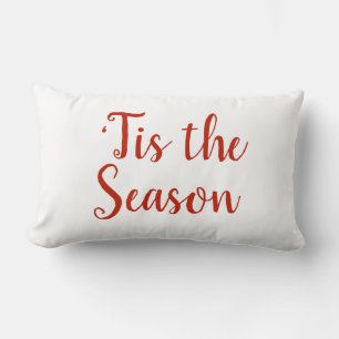 ‘Tis the Season Christmas Red Holiday Lumbar Pillow