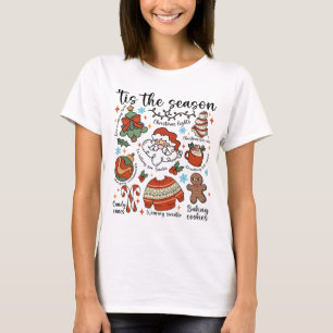 Tis The Season Christmas Santa, Cocoa & Candy Cane T-Shirt
