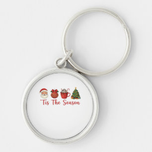 Tis The Season Christmas Santa Holiday Cheer Keychain